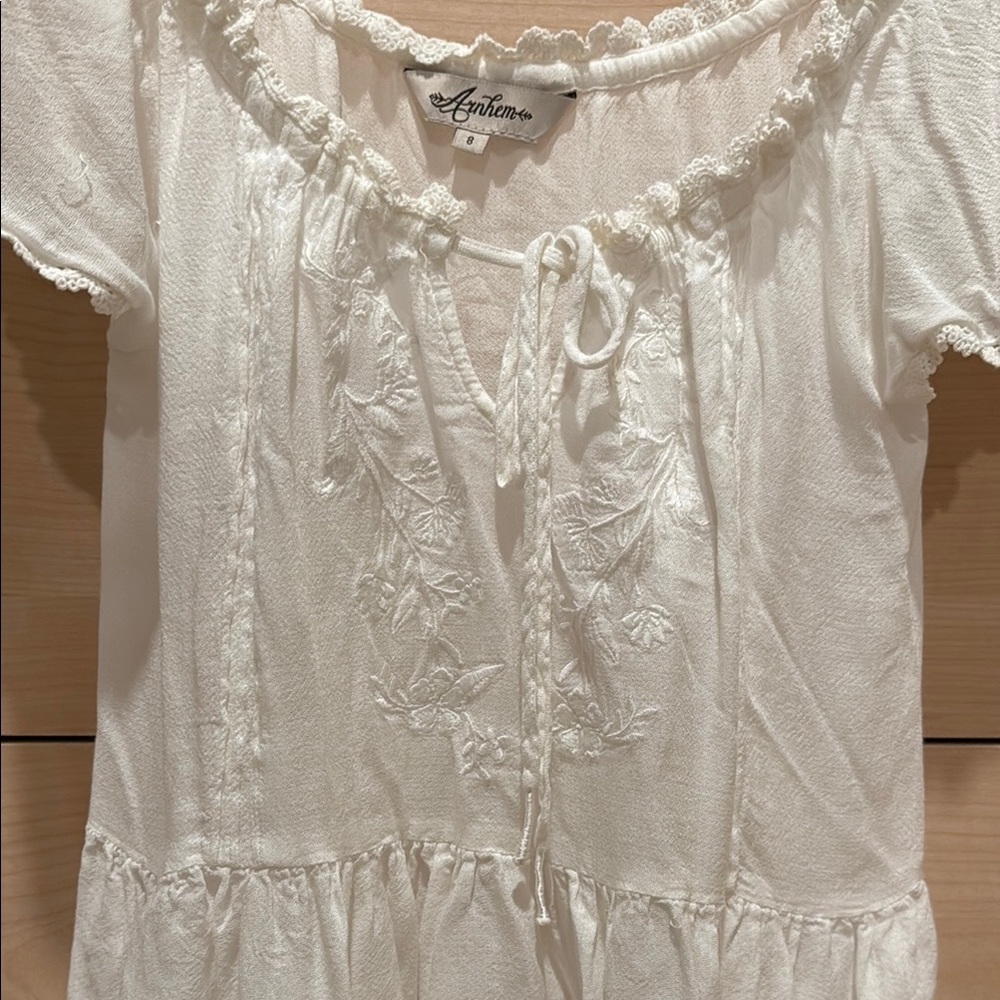 Women's White Ruffled Top - Picture 4 of 4